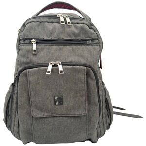 Ju-Ju-Be Gray Backpack Diaper Bag Travel Organizer Multi-Pocket